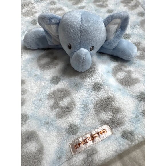 Blankets and Beyond Elephant Blue grey gray Lovey Plush Blanket Baby Blankie - Picture 2 of 6